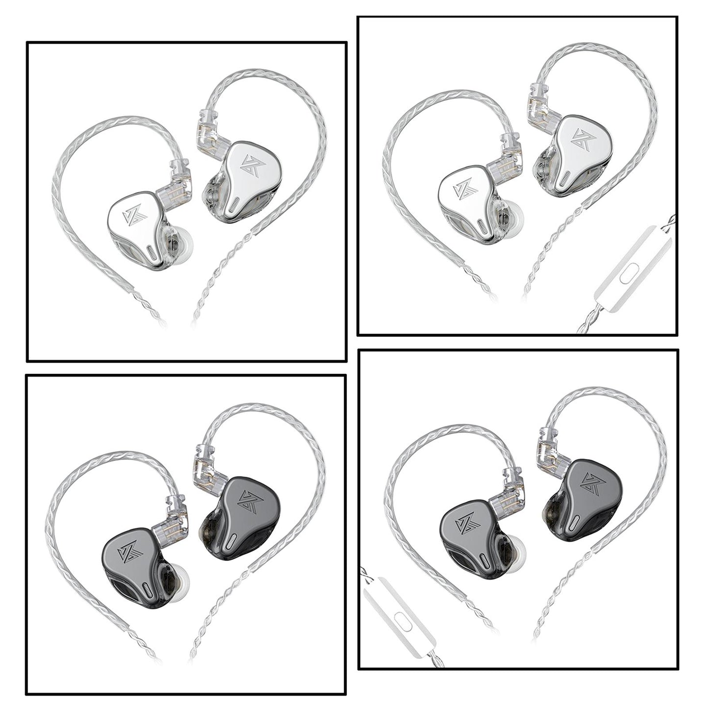DQ6 3DD HIFI Bass Noise Cancelling Earphone in-Ear Headset Silver Standard