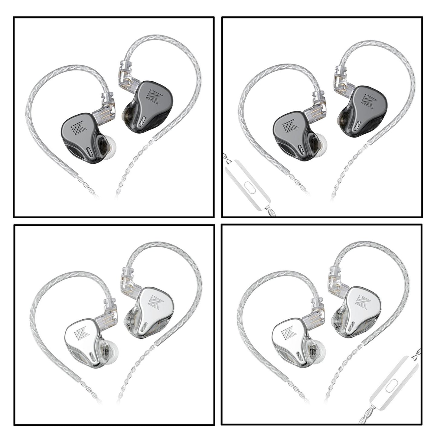 DQ6 3DD HIFI Bass Noise Cancelling Earphone in-Ear Headset Silver Standard