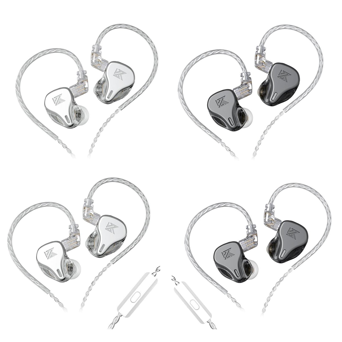 DQ6 3DD HIFI Bass Noise Cancelling Earphone in-Ear Headset Silver Standard