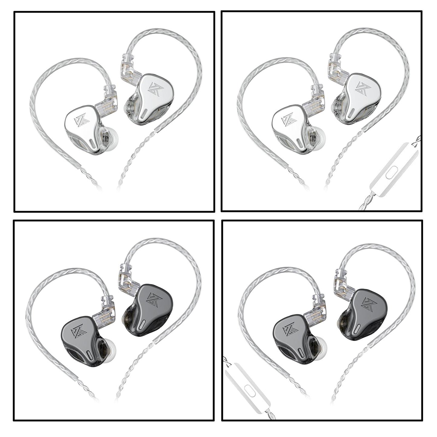 DQ6 3DD HIFI Bass Noise Cancelling Earphone in-Ear Headset Silver Standard