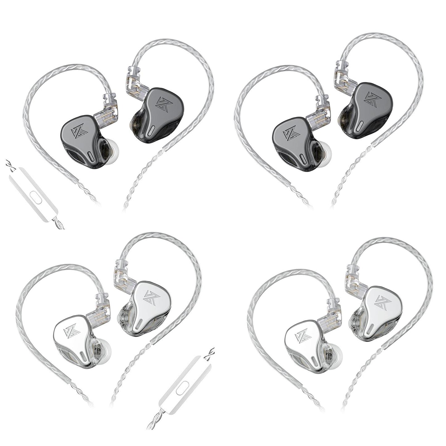 DQ6 3DD HIFI Bass Noise Cancelling Earphone in-Ear Headset Silver Standard