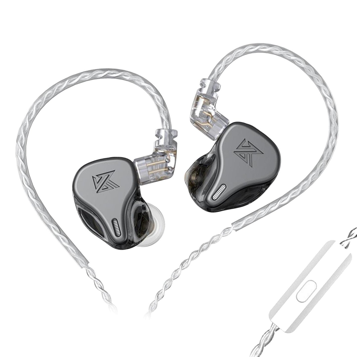 DQ6 3DD HIFI Bass Noise Cancelling Earphone in-Ear Headset Gray with Mic
