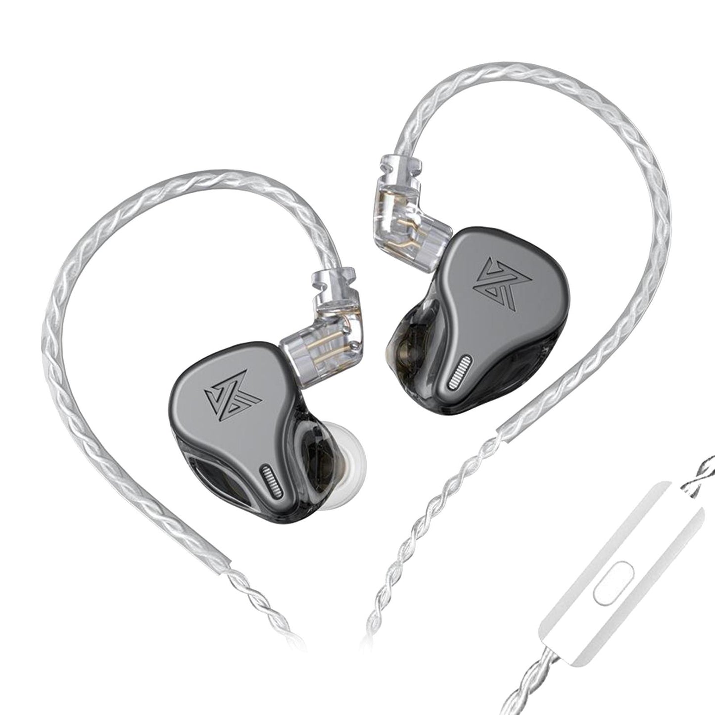 DQ6 3DD HIFI Bass Noise Cancelling Earphone in-Ear Headset Gray with Mic