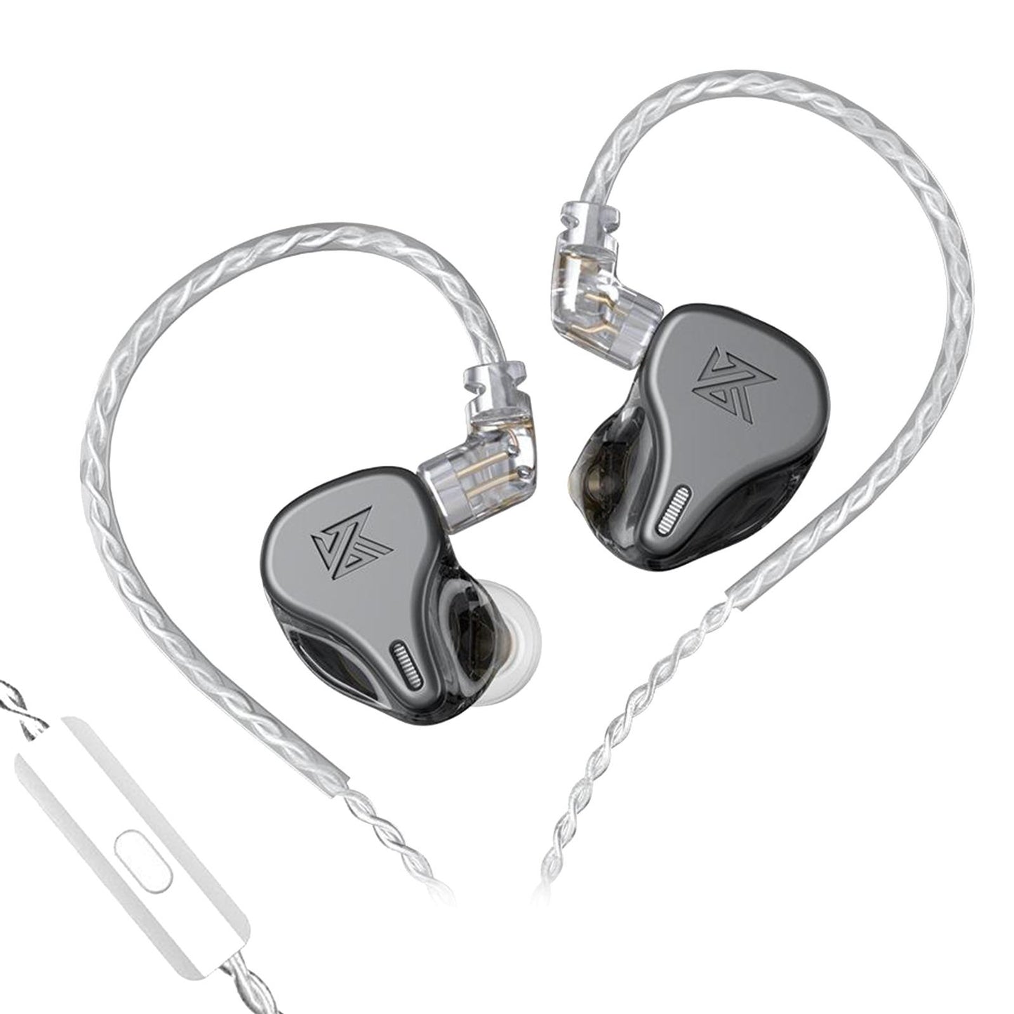 DQ6 3DD HIFI Bass Noise Cancelling Earphone in-Ear Headset Gray with Mic