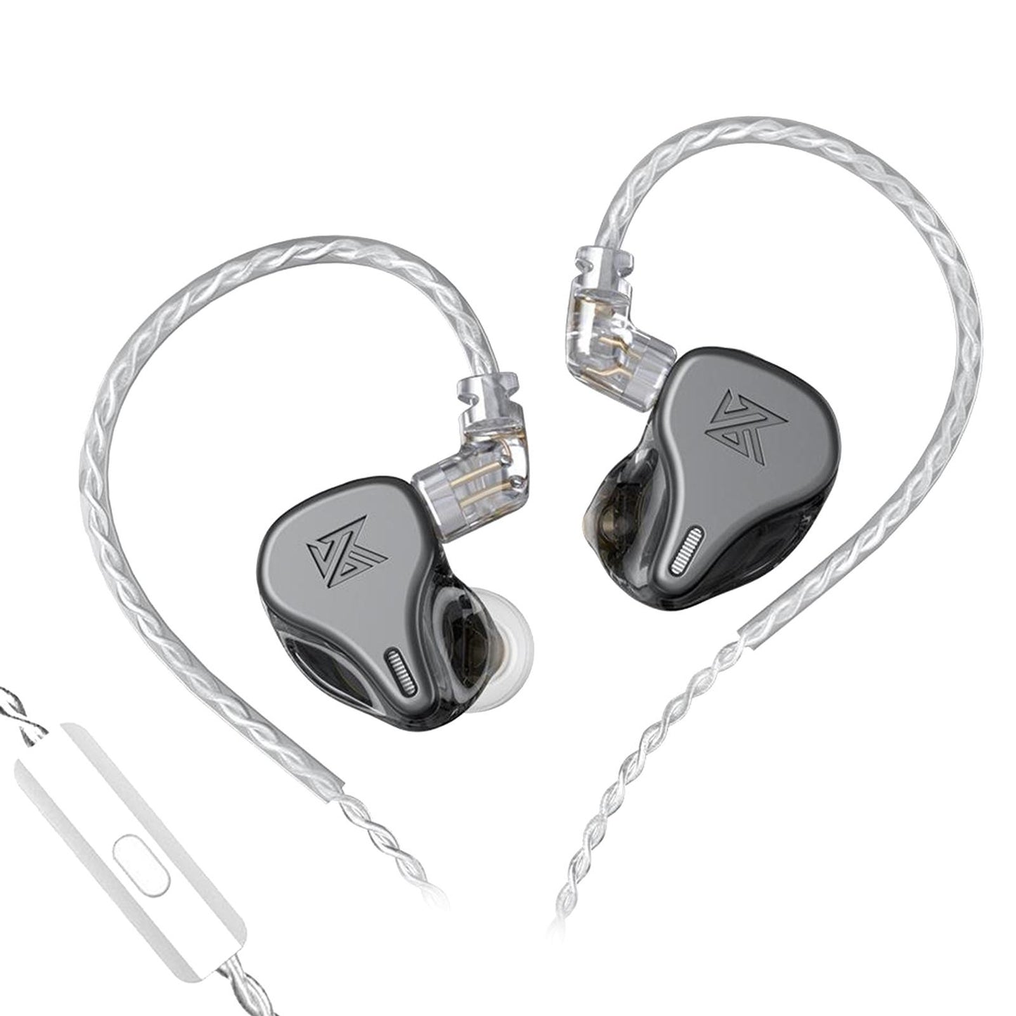 DQ6 3DD HIFI Bass Noise Cancelling Earphone in-Ear Headset Gray with Mic