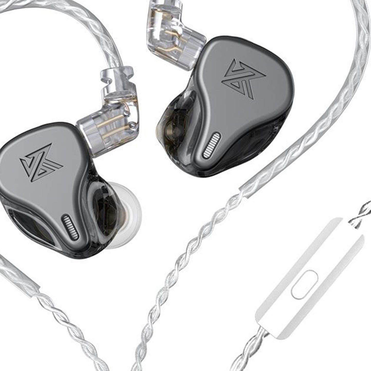 DQ6 3DD HIFI Bass Noise Cancelling Earphone in-Ear Headset Gray with Mic