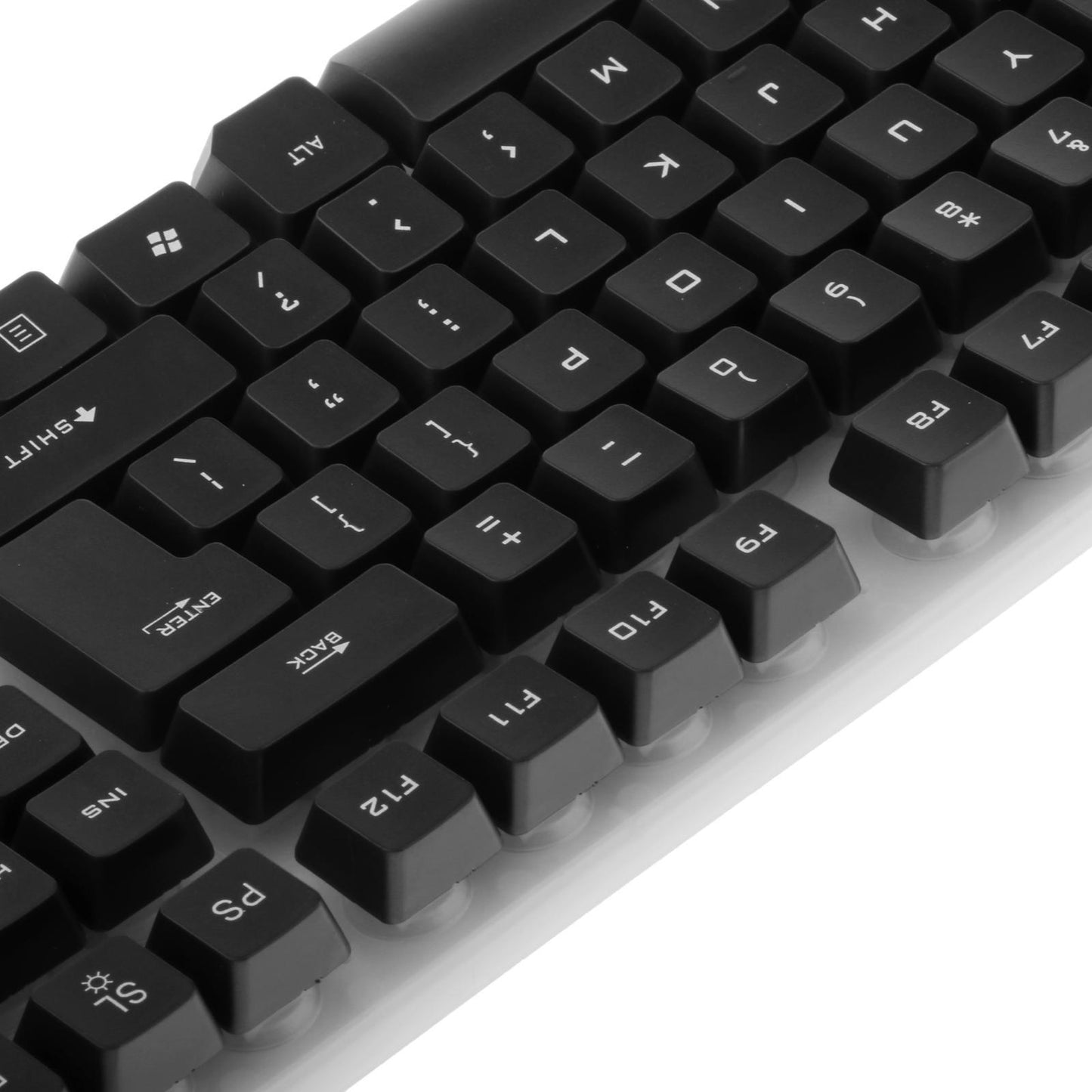 Wired Wired Mouse Kit Combo Rainbow Backlit Keyboard Black