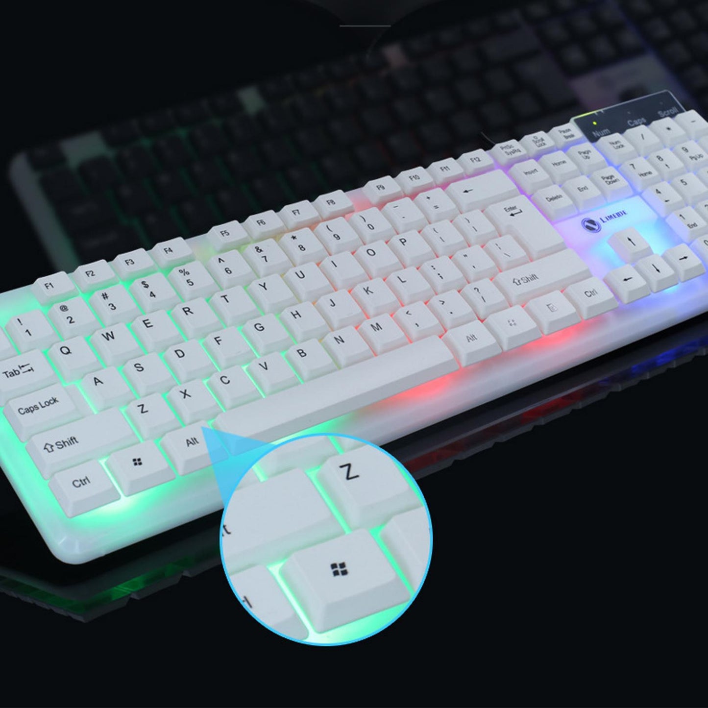 Wired Wired Mouse Kit Combo Rainbow Backlit Keyboard Black