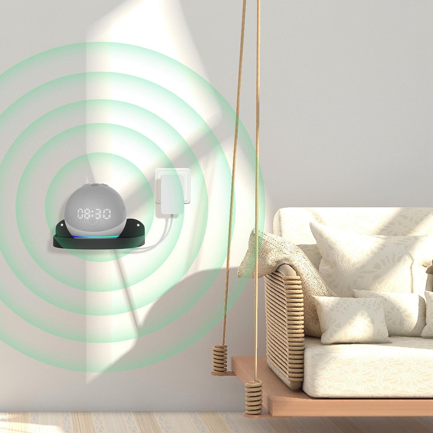 Wall Mount Shelf for Amazon Echo Dot 1 2 3 4 Speaker Smartphones black