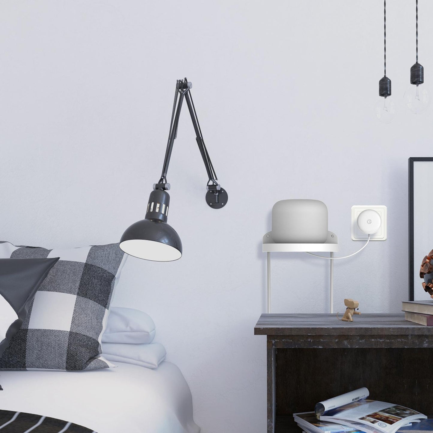 Wall Mount Shelf for Amazon Echo Dot 1 2 3 4 Speaker Smartphones white