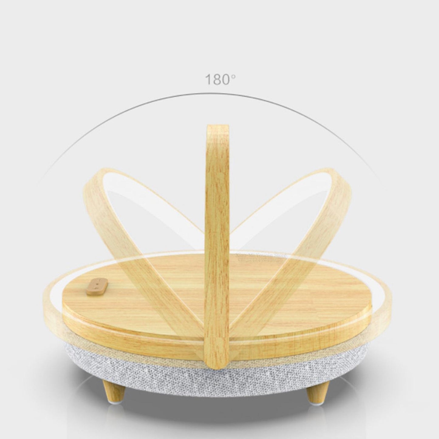 Portable Bluetooth Speaker Wireless Charger USB Powered Lamp for Home Office Wood grain