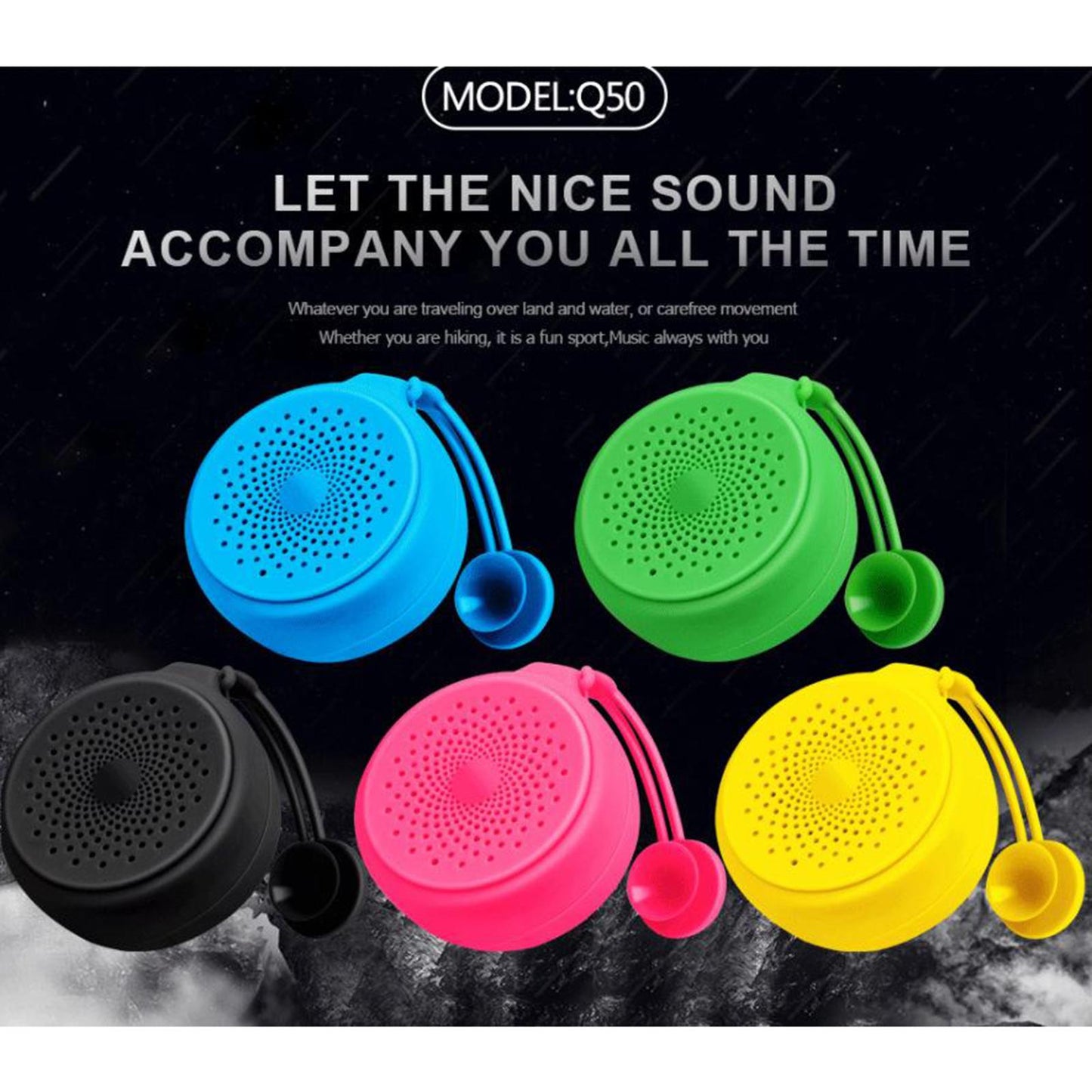 IPX6 Bluetooth Shower Speakers Pairs Easily for Bathroom Outdoors Beach Green