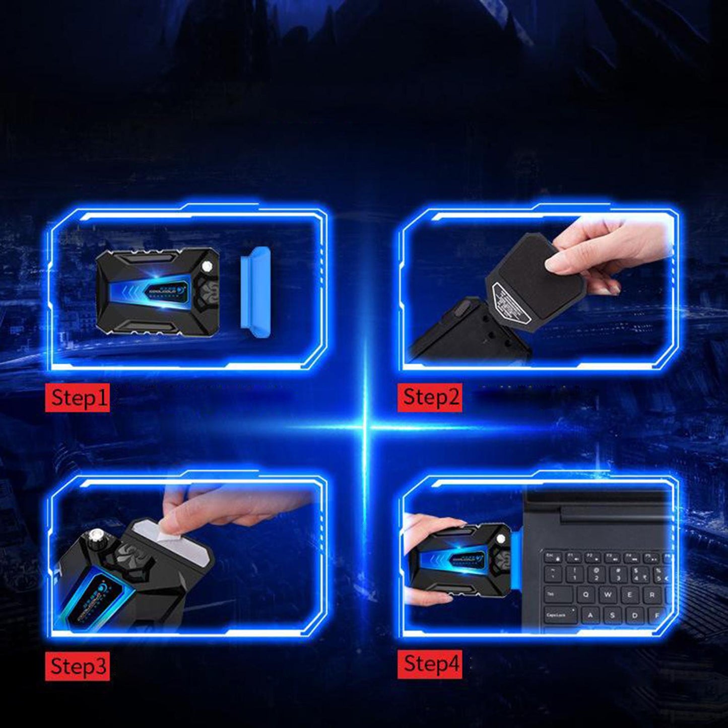 Portable Laptop Fan Cooler Radiator Auto-Temp Detection Perfect for Gaming