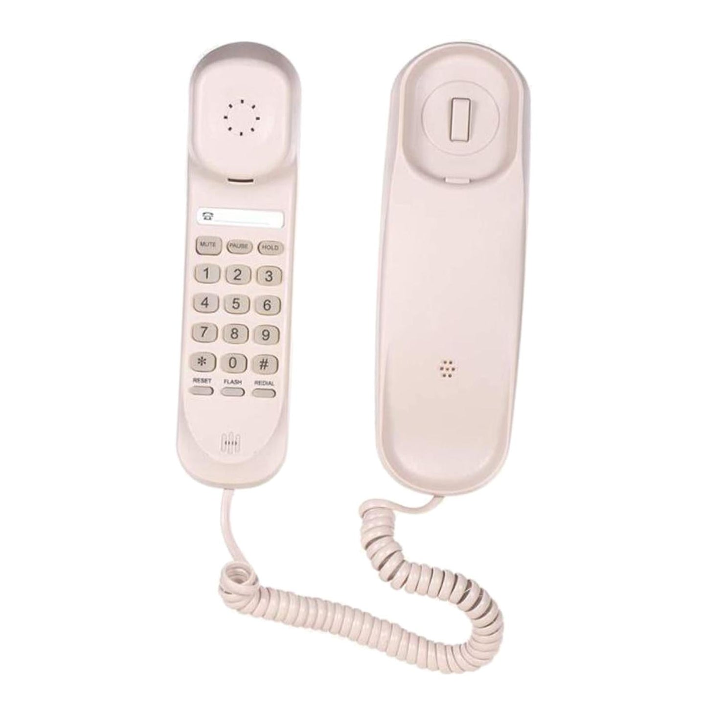 Wall Mount Desktop Corded Fixed Telephone Landline Wired Handset Phone Pink