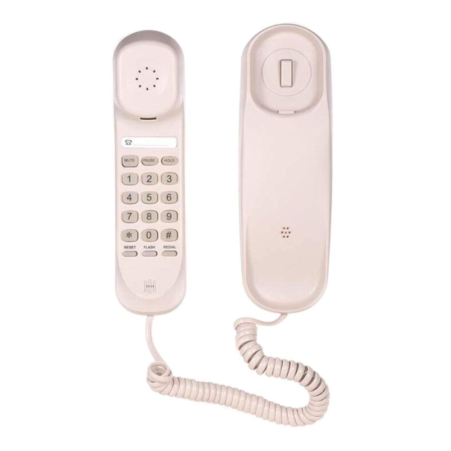 Wall Mount Desktop Corded Fixed Telephone Landline Wired Handset Phone Pink