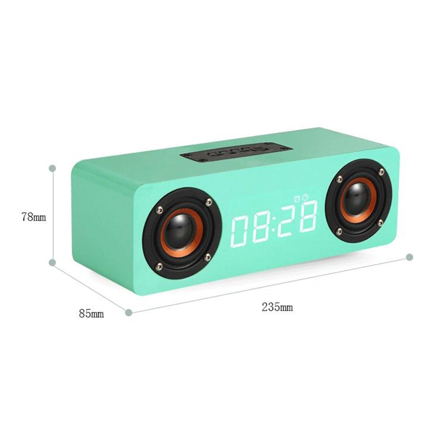 Stereo Sound Clock Soundbar Speaker for Home Office Computer Smartphone Work light green