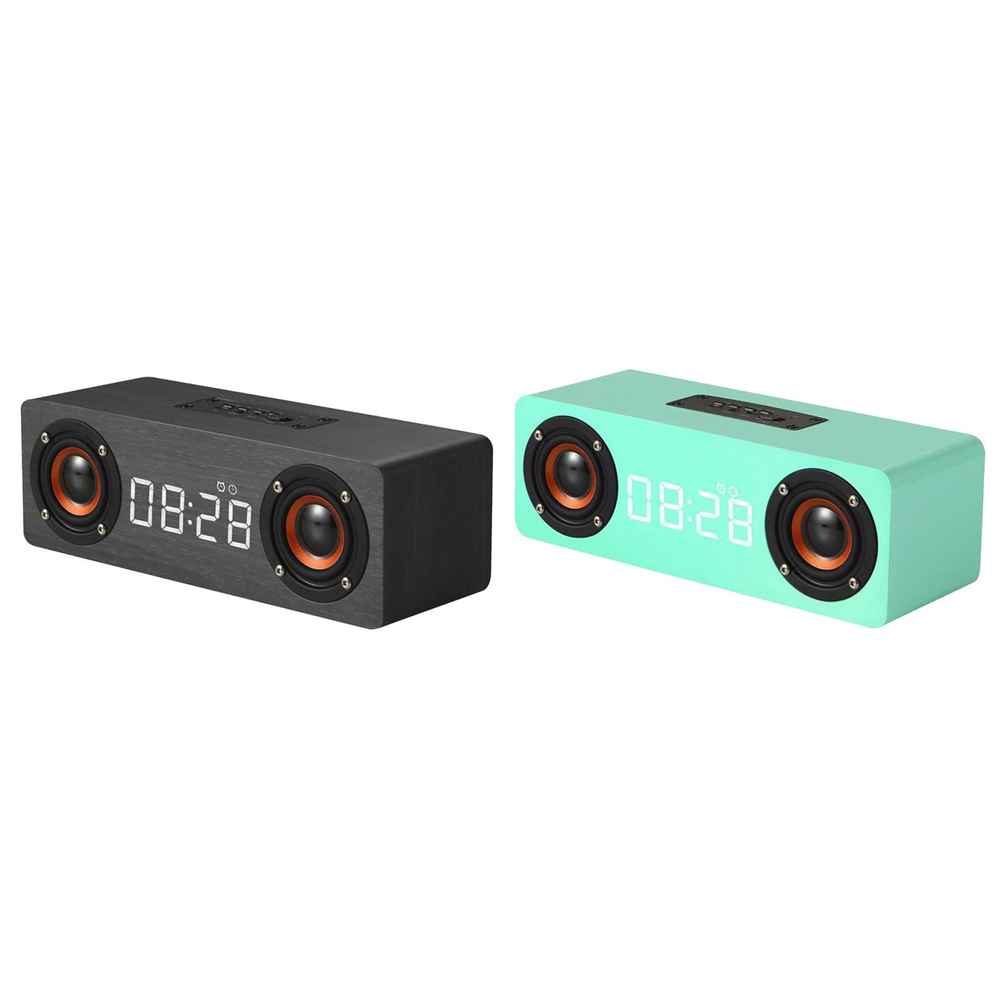 Stereo Sound Clock Soundbar Speaker for Home Office Computer Smartphone Work light green