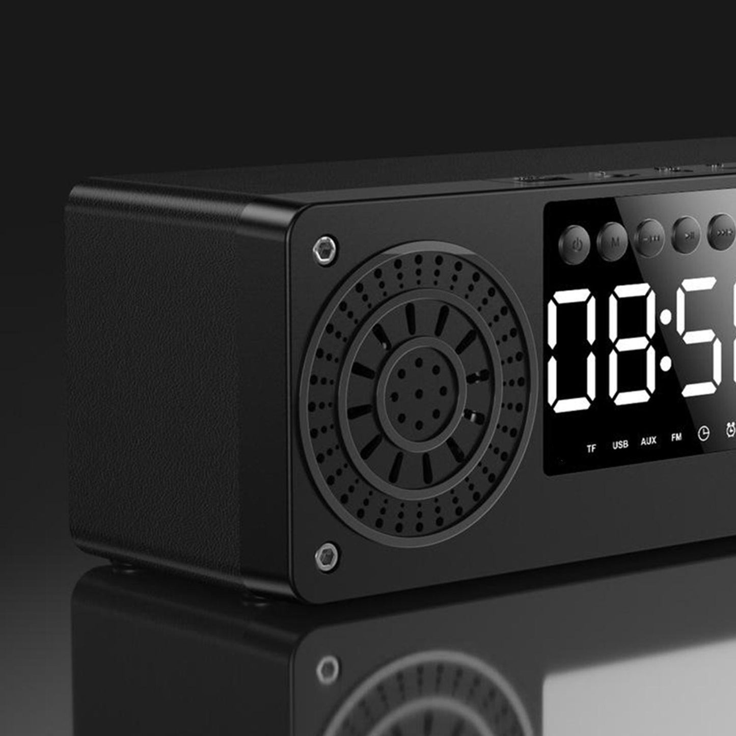 Bluetooth Portable Wooden Soundbar Audio Player for Home Office Computer black