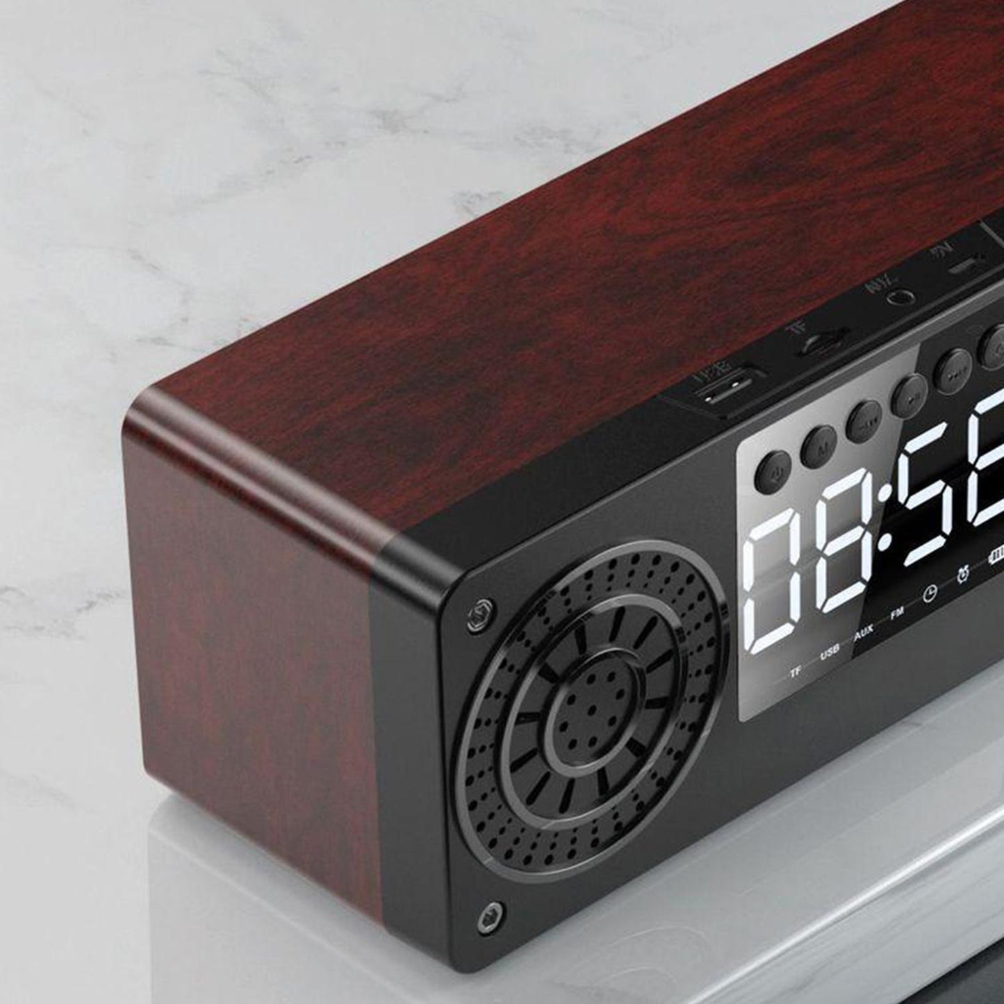 Bluetooth Portable Wooden Soundbar Audio Player for Home Office Computer red wood grain