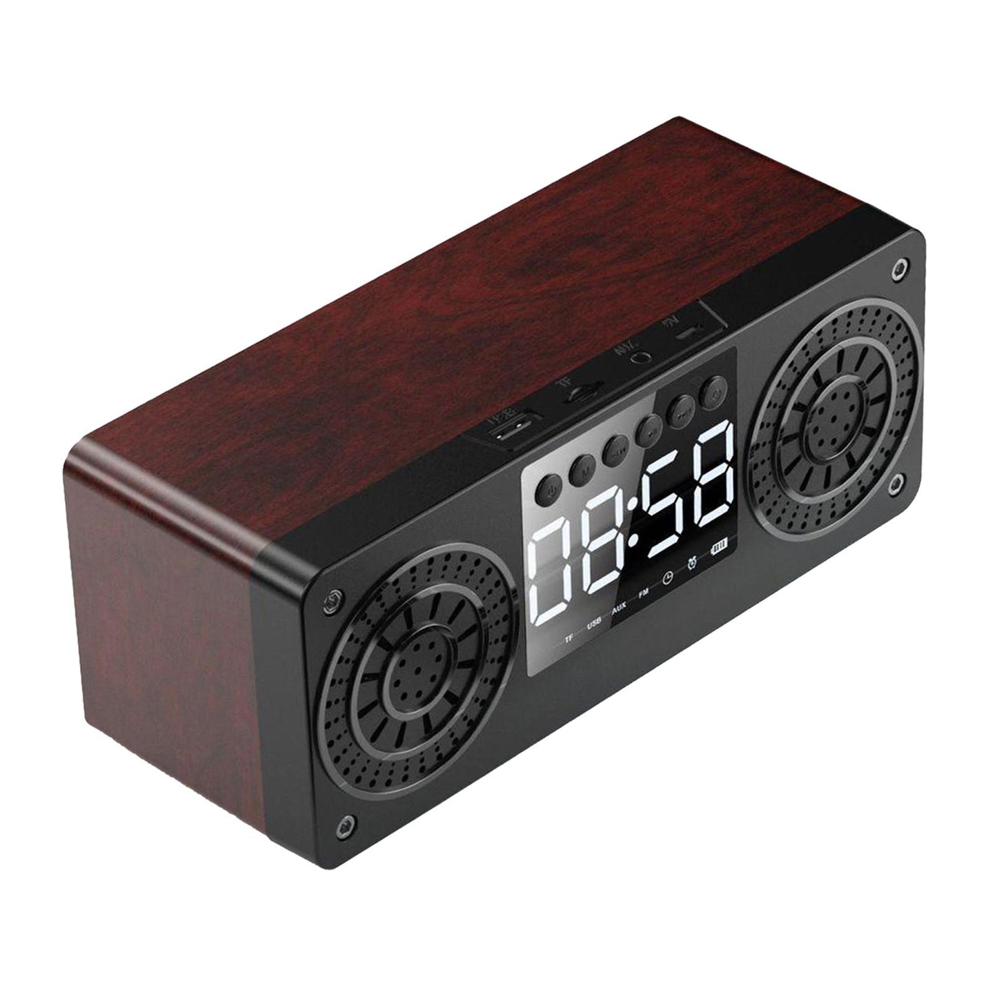 Bluetooth Portable Wooden Soundbar Audio Player for Home Office Computer red wood grain