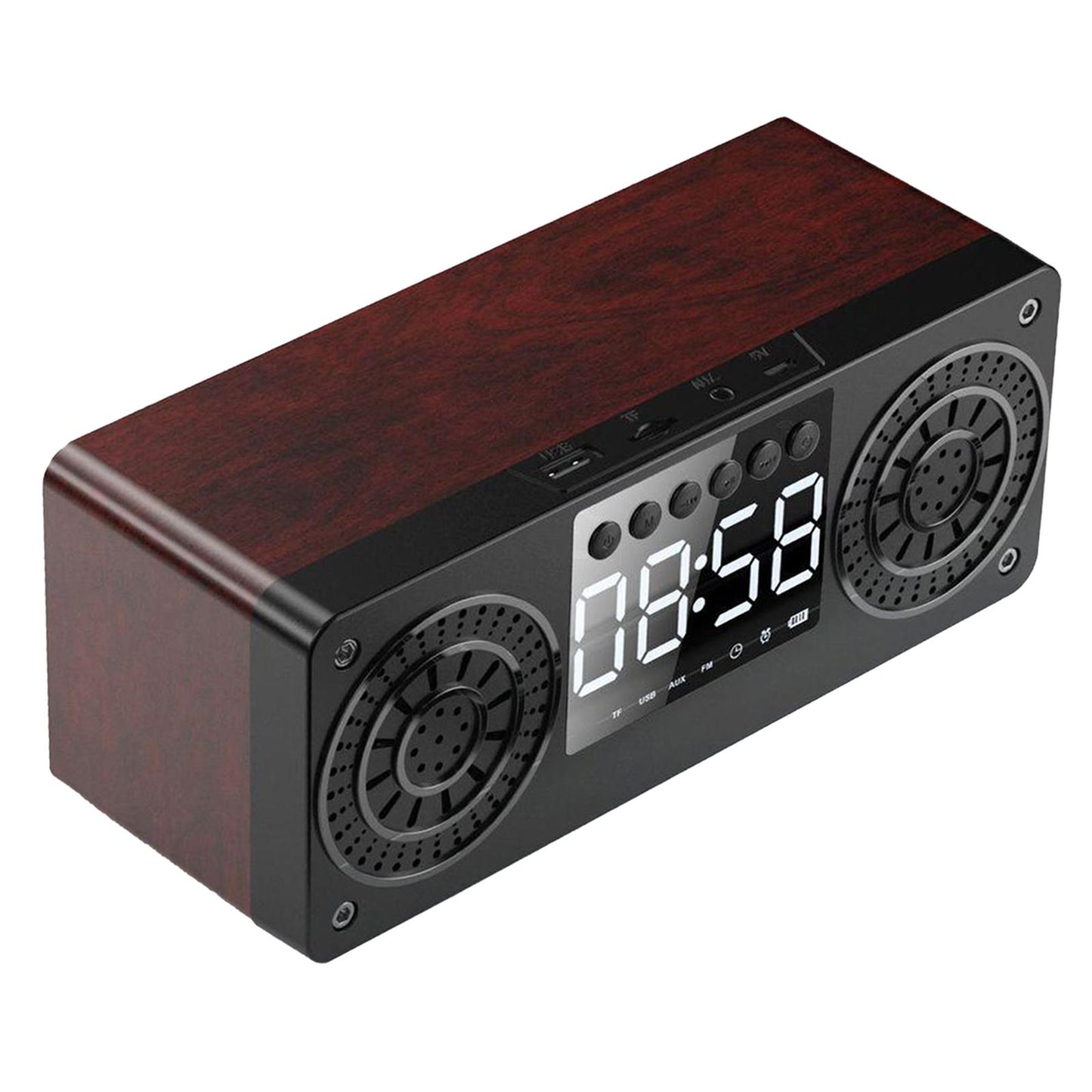 Bluetooth Portable Wooden Soundbar Audio Player for Home Office Computer red wood grain