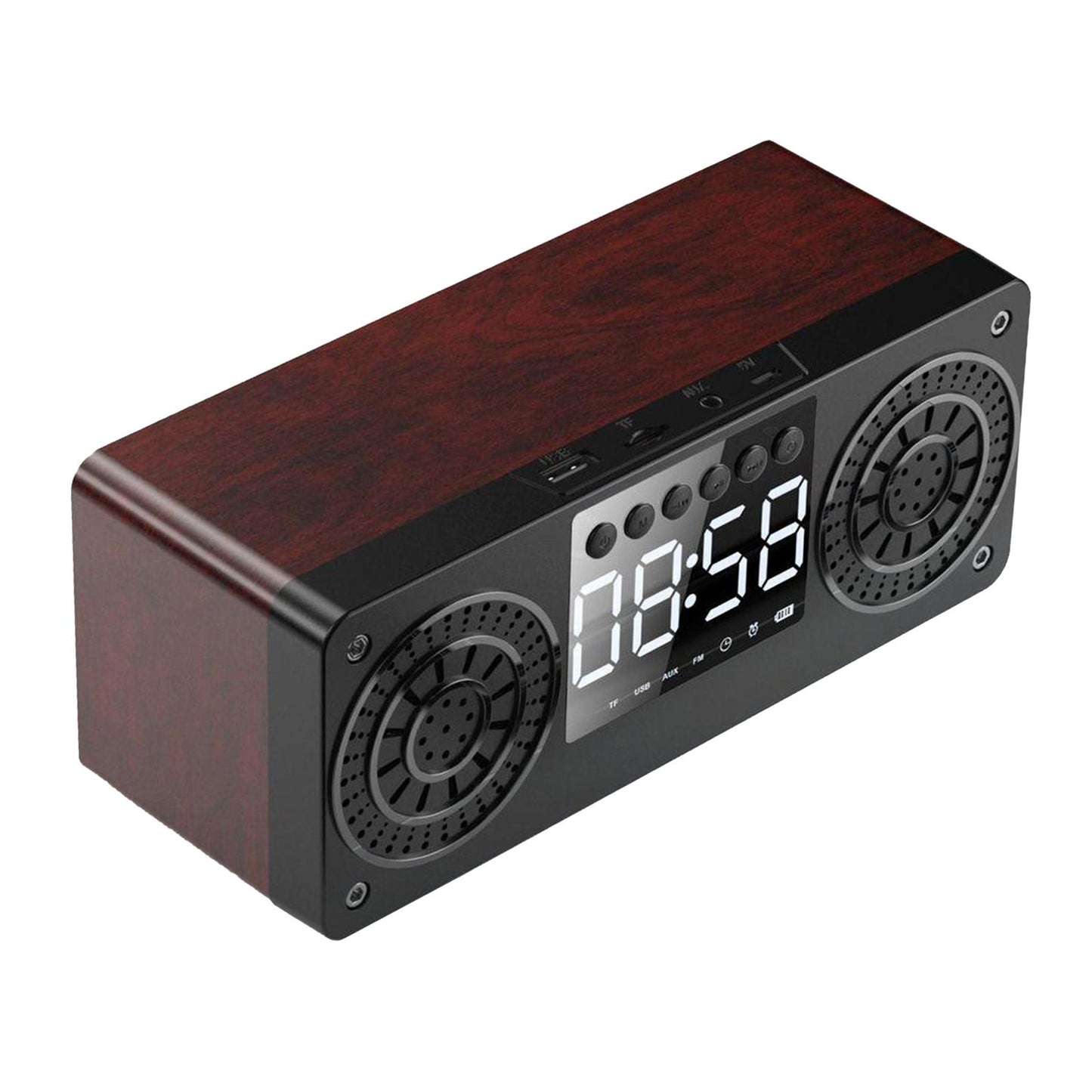 Bluetooth Portable Wooden Soundbar Audio Player for Home Office Computer red wood grain