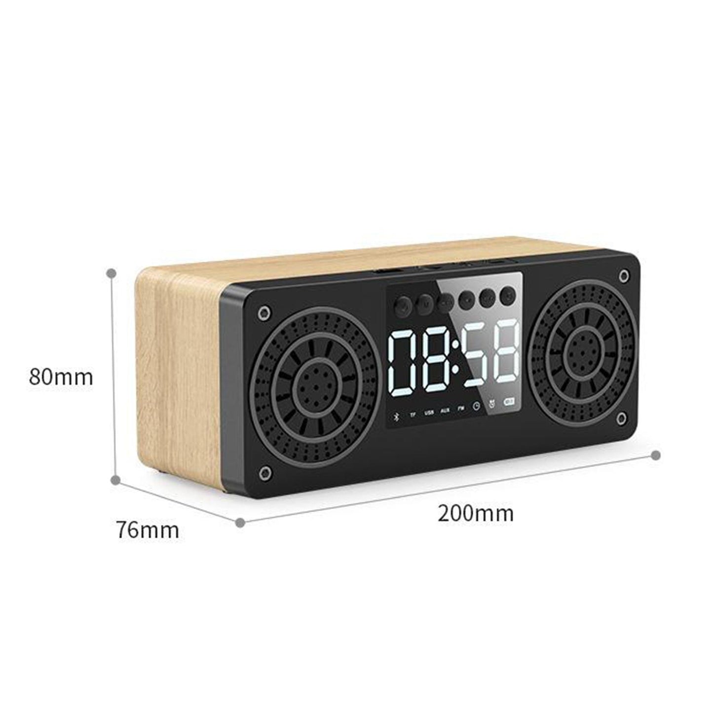 Bluetooth Portable Wooden Soundbar Audio Player for Home Office Computer yellow wood grain