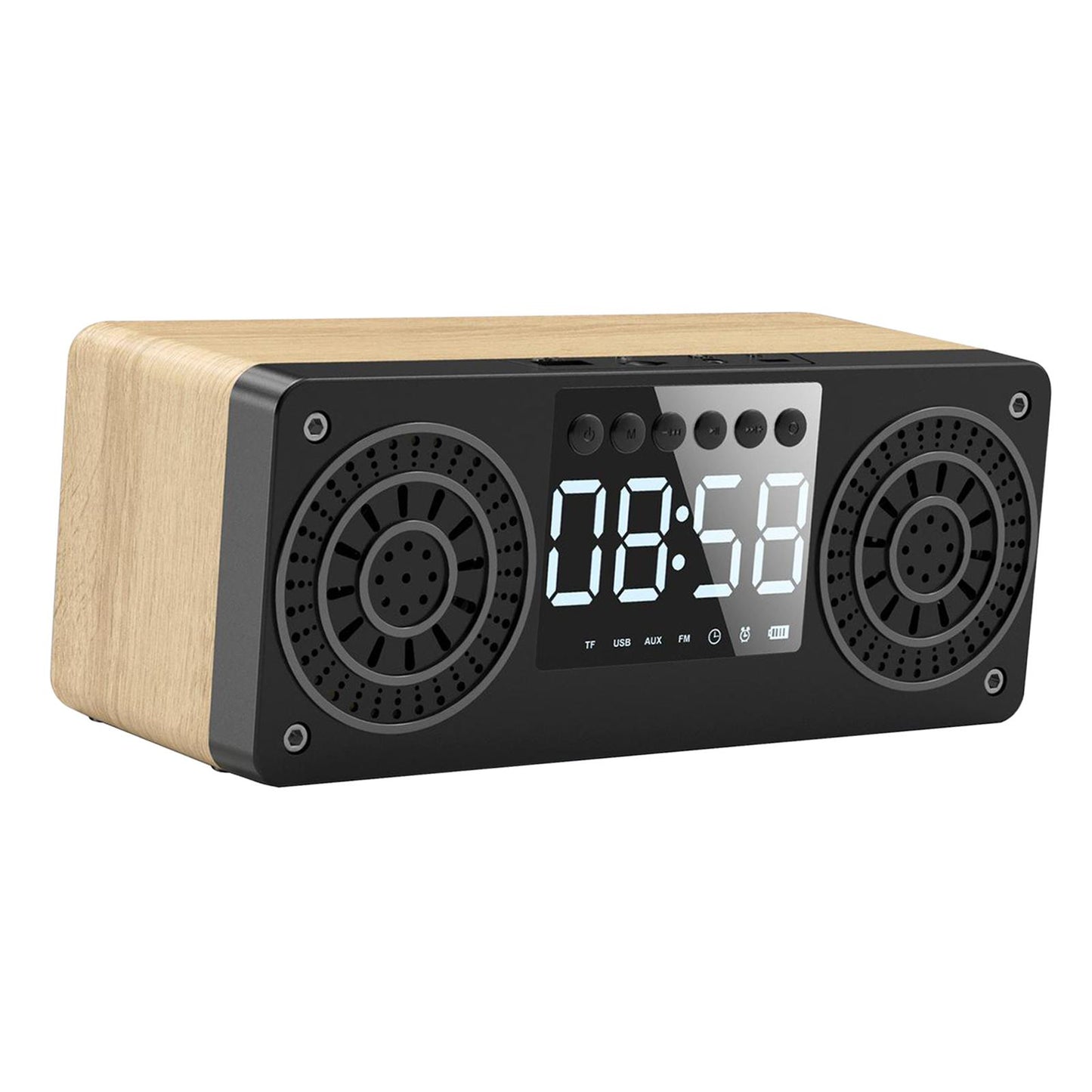 Bluetooth Portable Wooden Soundbar Audio Player for Home Office Computer yellow wood grain