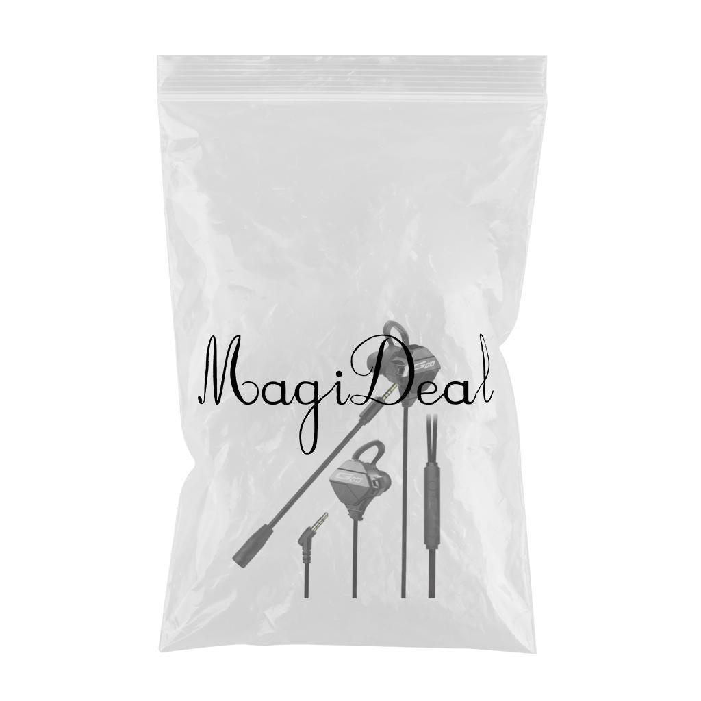 Gaming Earphones & Microphone In Ear Headphones 3.5mm Gold Plated Jack Black