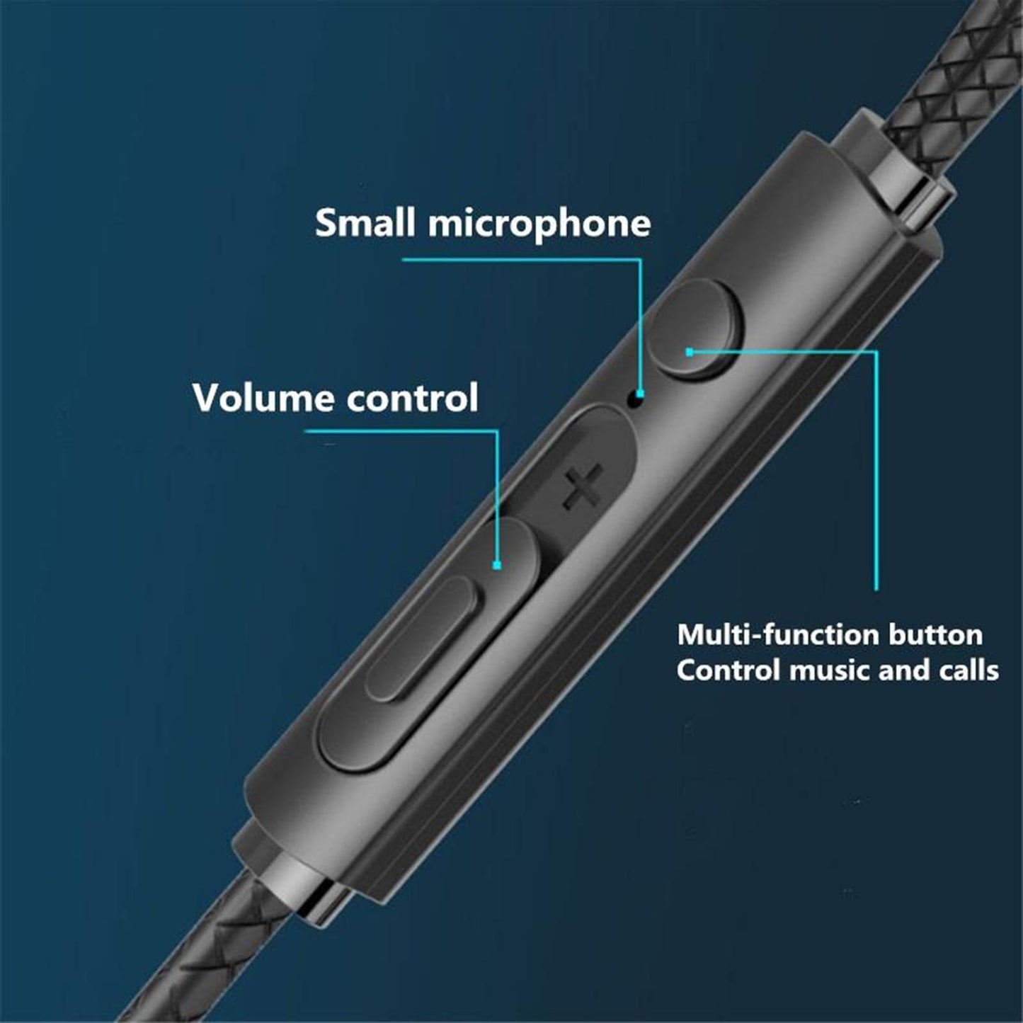 E-Sport Wired In-Ear Gaming Earphone with Adjustable Mic for Xbox, Laptop, Blue