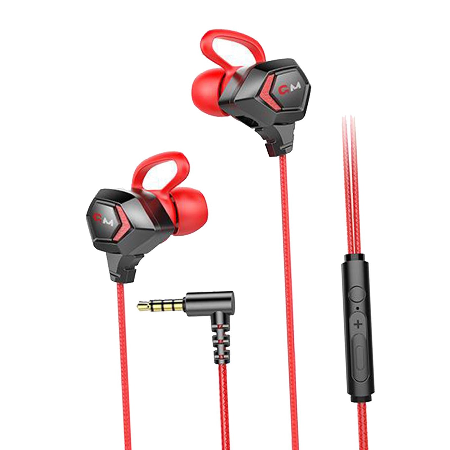 E-Sport Wired In-Ear Gaming Earphone with Adjustable Mic for Xbox, Laptop, Red
