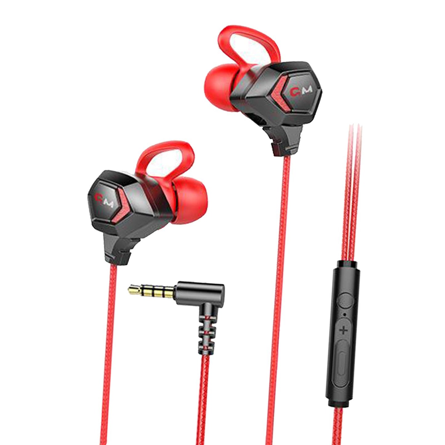 E-Sport Wired In-Ear Gaming Earphone with Adjustable Mic for Xbox, Laptop, Red