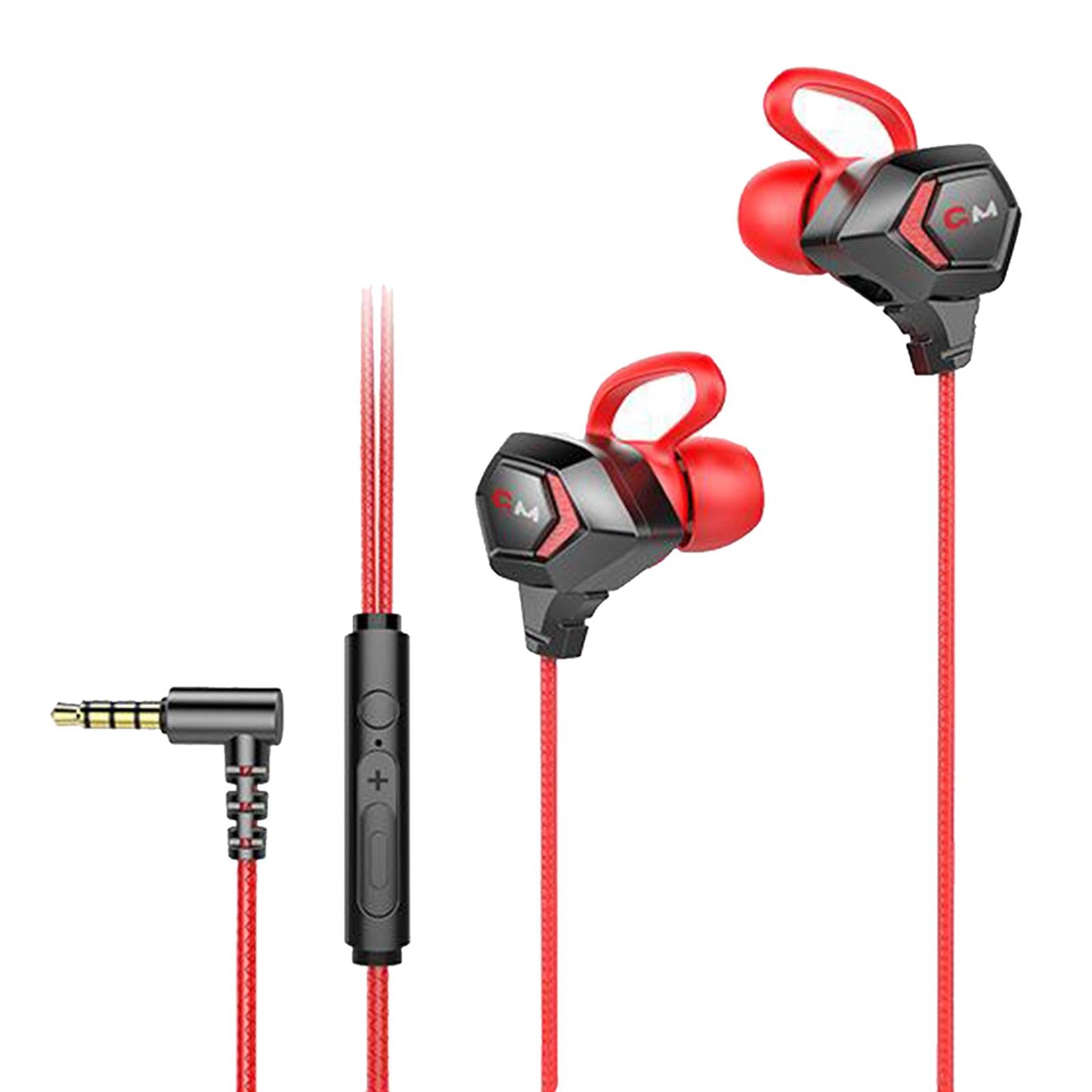 E-Sport Wired In-Ear Gaming Earphone with Adjustable Mic for Xbox, Laptop, Red