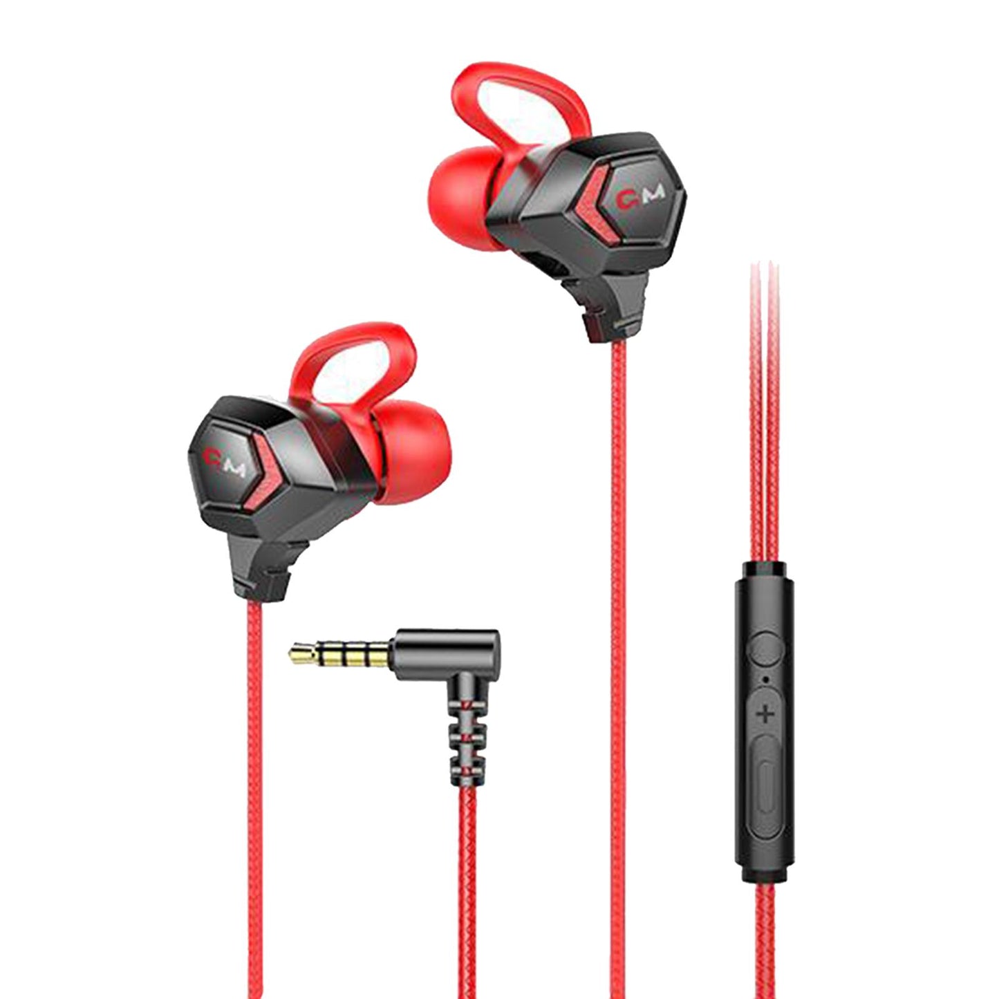 E-Sport Wired In-Ear Gaming Earphone with Adjustable Mic for Xbox, Laptop, Red