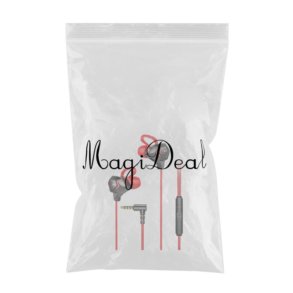 E-Sport Wired In-Ear Gaming Earphone with Adjustable Mic for Xbox, Laptop, Red