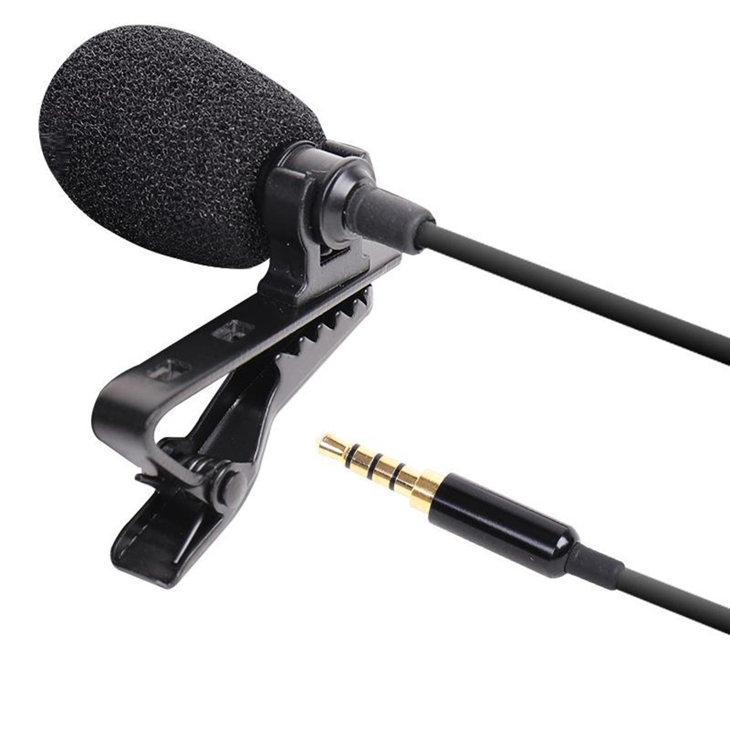 Portable Lapel Mic Stereo 3.5mm Jack Lavalier Microphone & Storage Bag