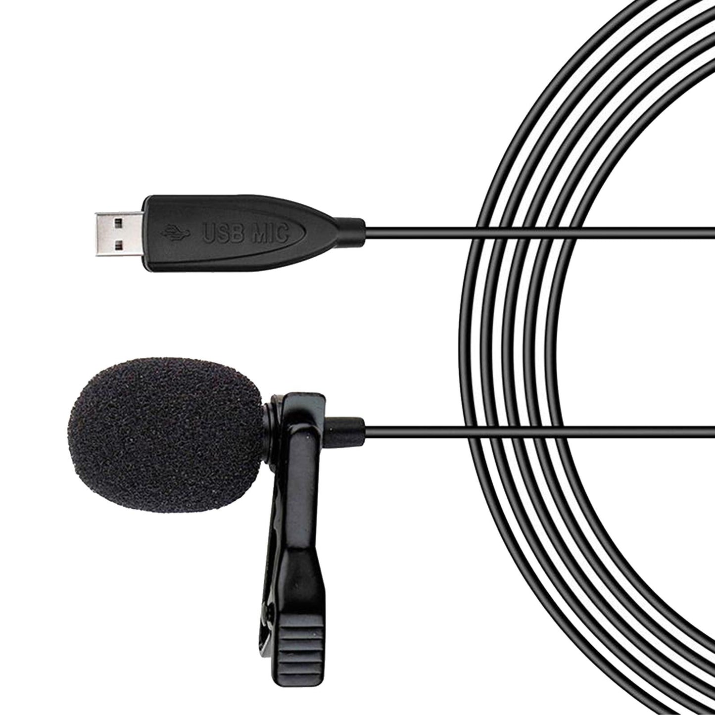 USB Lavalier Lapel Microphone Omnidirectional Mic For Computer Laptop PC