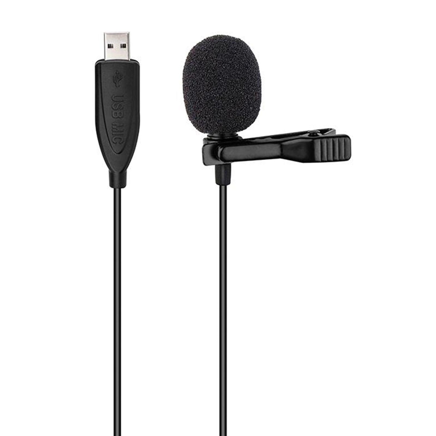 USB Lavalier Lapel Microphone Omnidirectional Mic For Computer Laptop PC