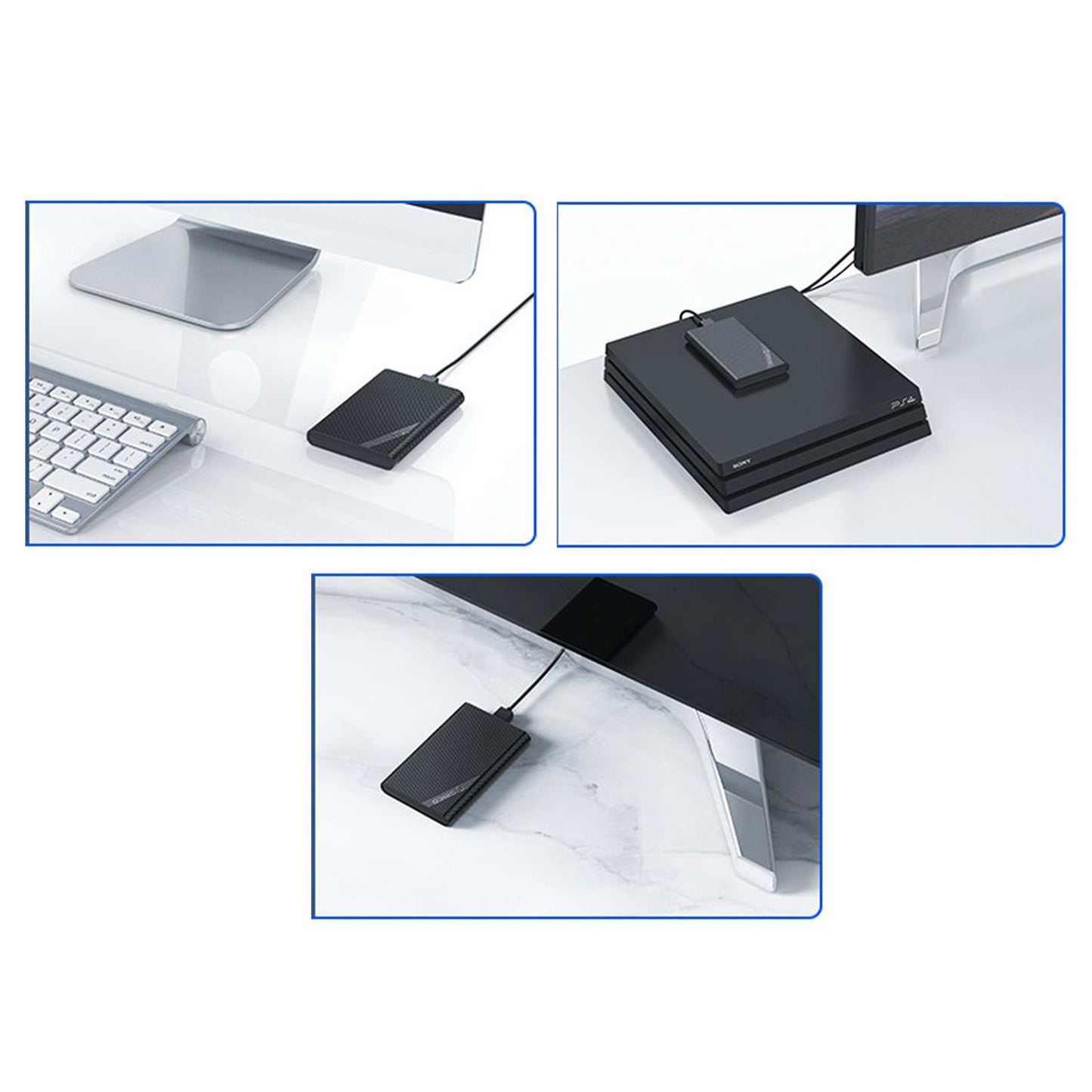 Removable 2.5in External USB 3.0 Hard Drive HDD Enclosure for Desktop Laptop