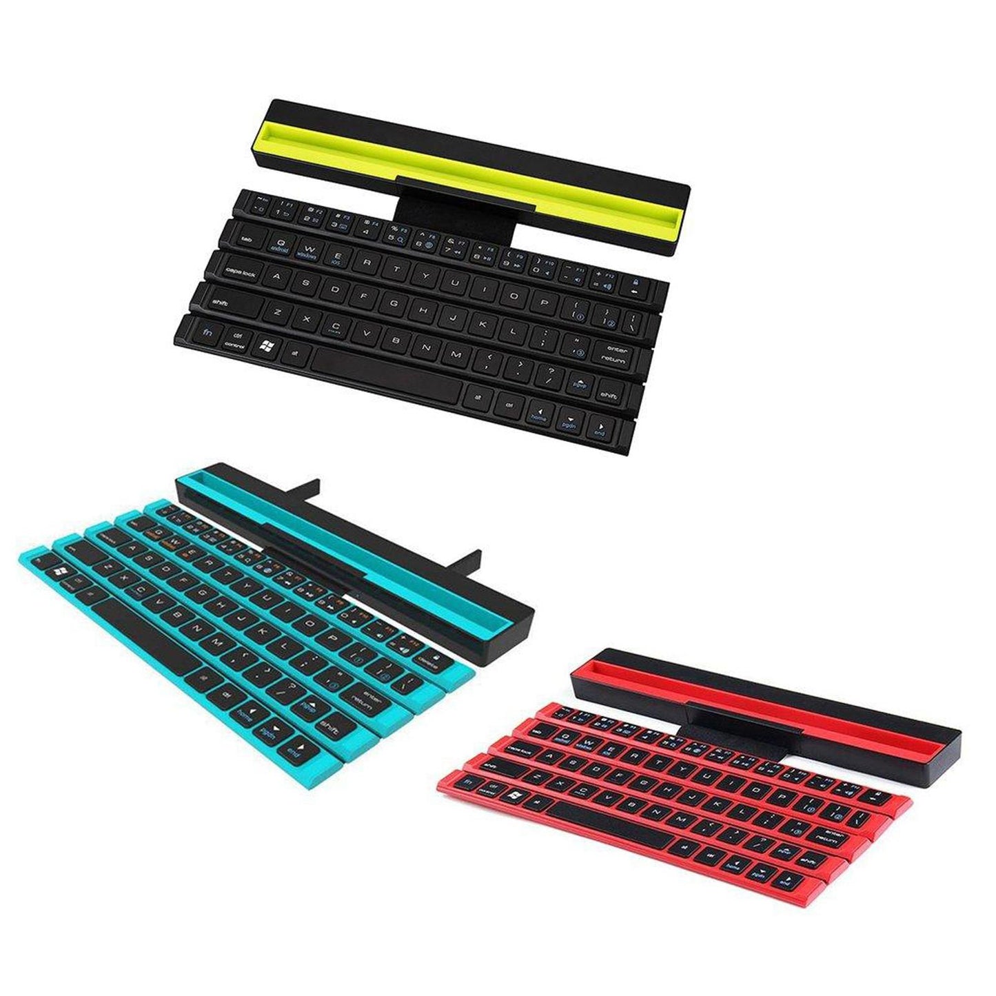 Portable Foldable Ultra-Thin Bluetooth Keyboard Pocket Sized for Windows iOS Red