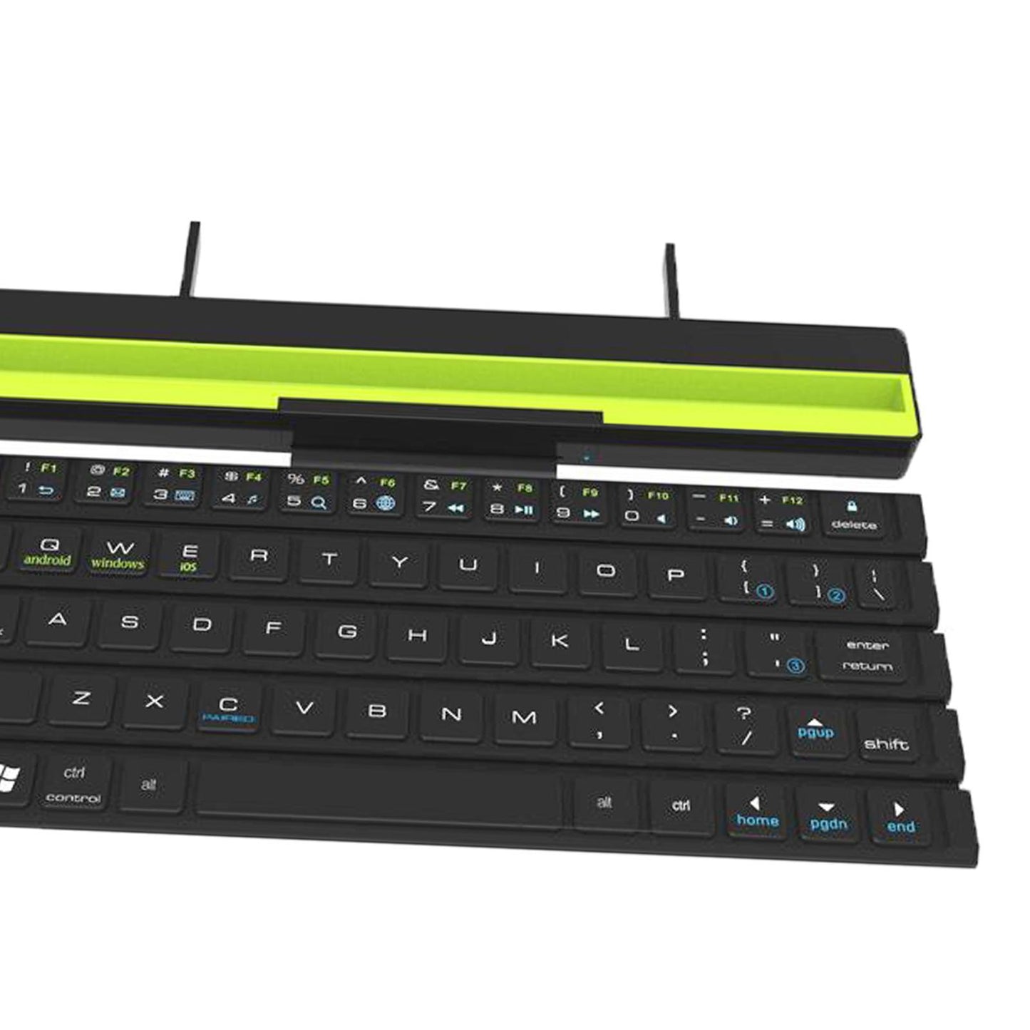 Portable Foldable Ultra-Thin Bluetooth Keyboard Pocket Sized for Windows iOS Black