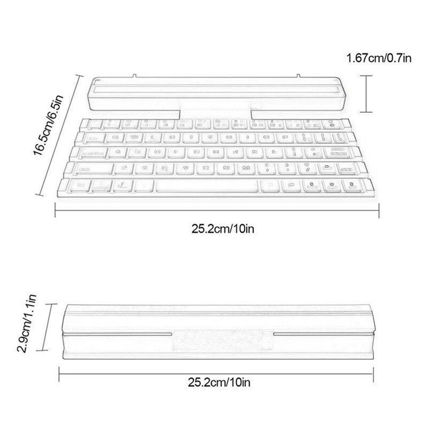 Portable Foldable Ultra-Thin Bluetooth Keyboard Pocket Sized for Windows iOS Black