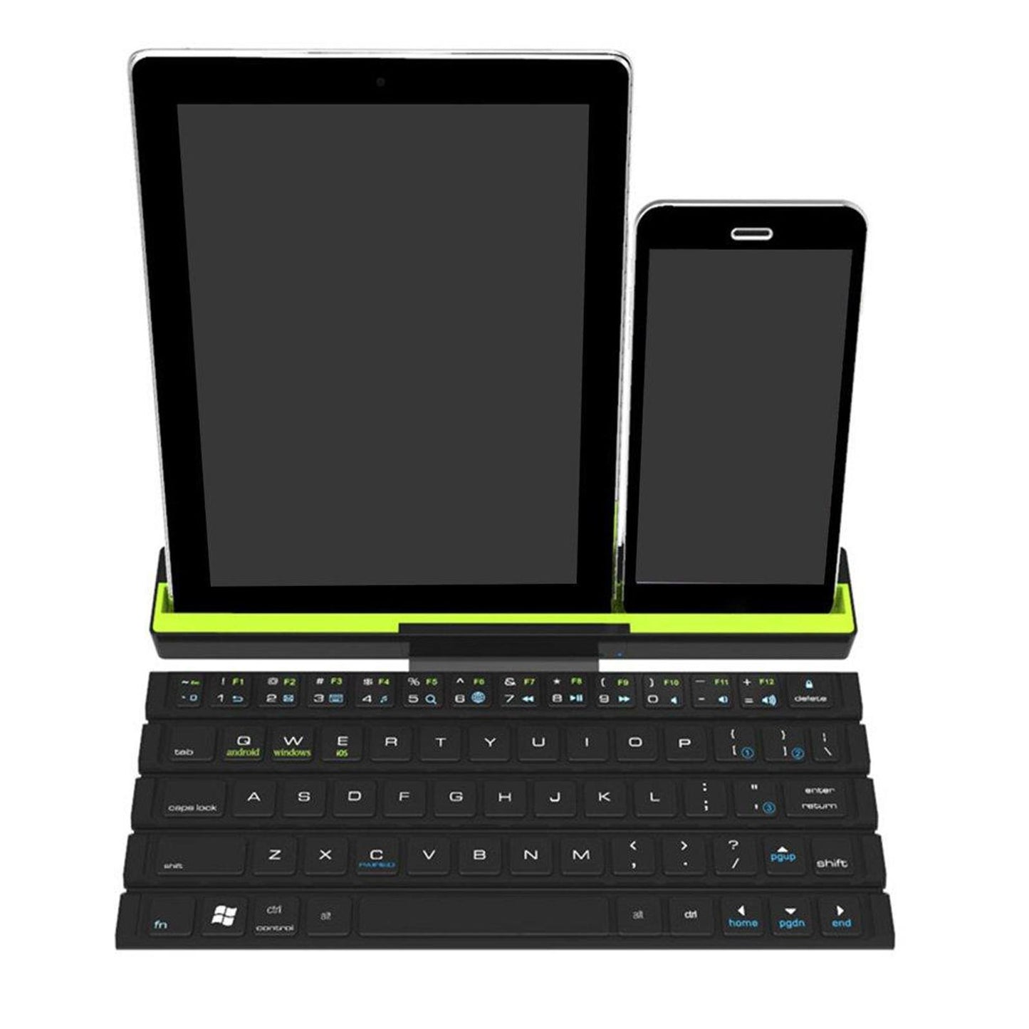 Portable Foldable Ultra-Thin Bluetooth Keyboard Pocket Sized for Windows iOS Black