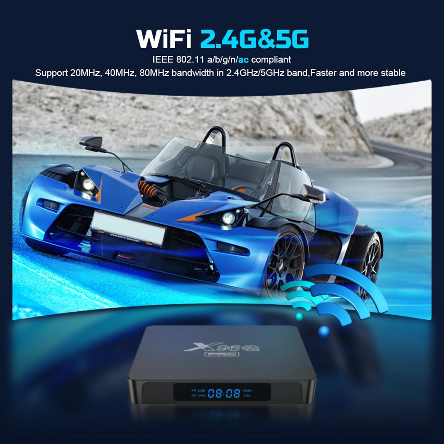 4K Ultral HD Dual-Band WIFI 3D Player OTA Upgrade Support US 2+16