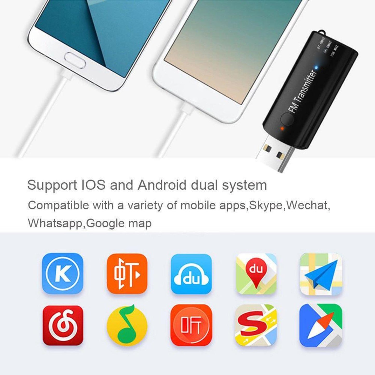 Bluetooth 5.0 Transmitter and Receiver FM AUX Adapter For TV Car PC black