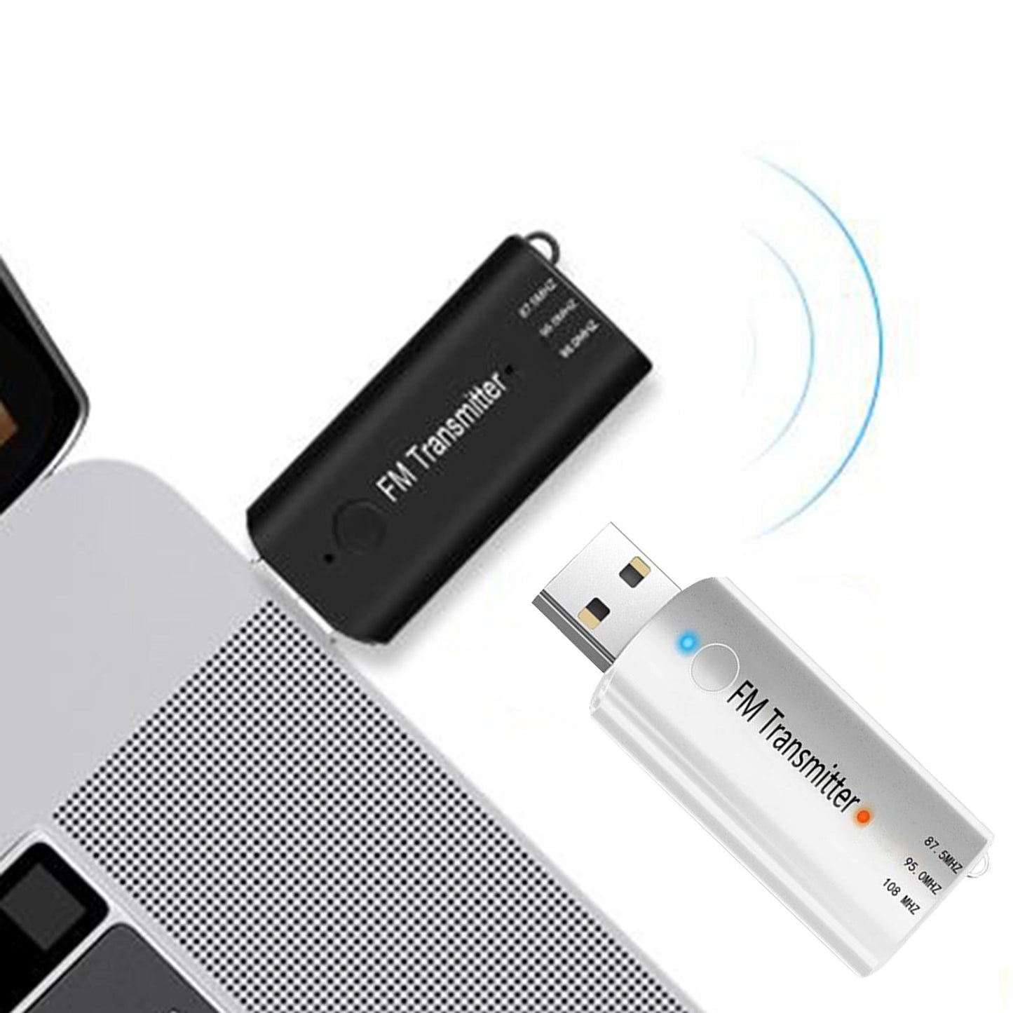 Bluetooth 5.0 Transmitter and Receiver FM AUX Adapter For TV Car PC white