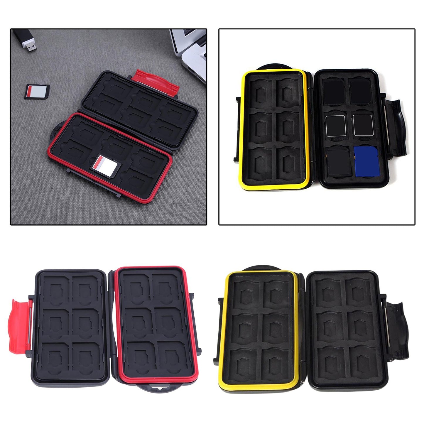Memory Card Holder Large Capacity Water Resistant Shock Resistant Red
