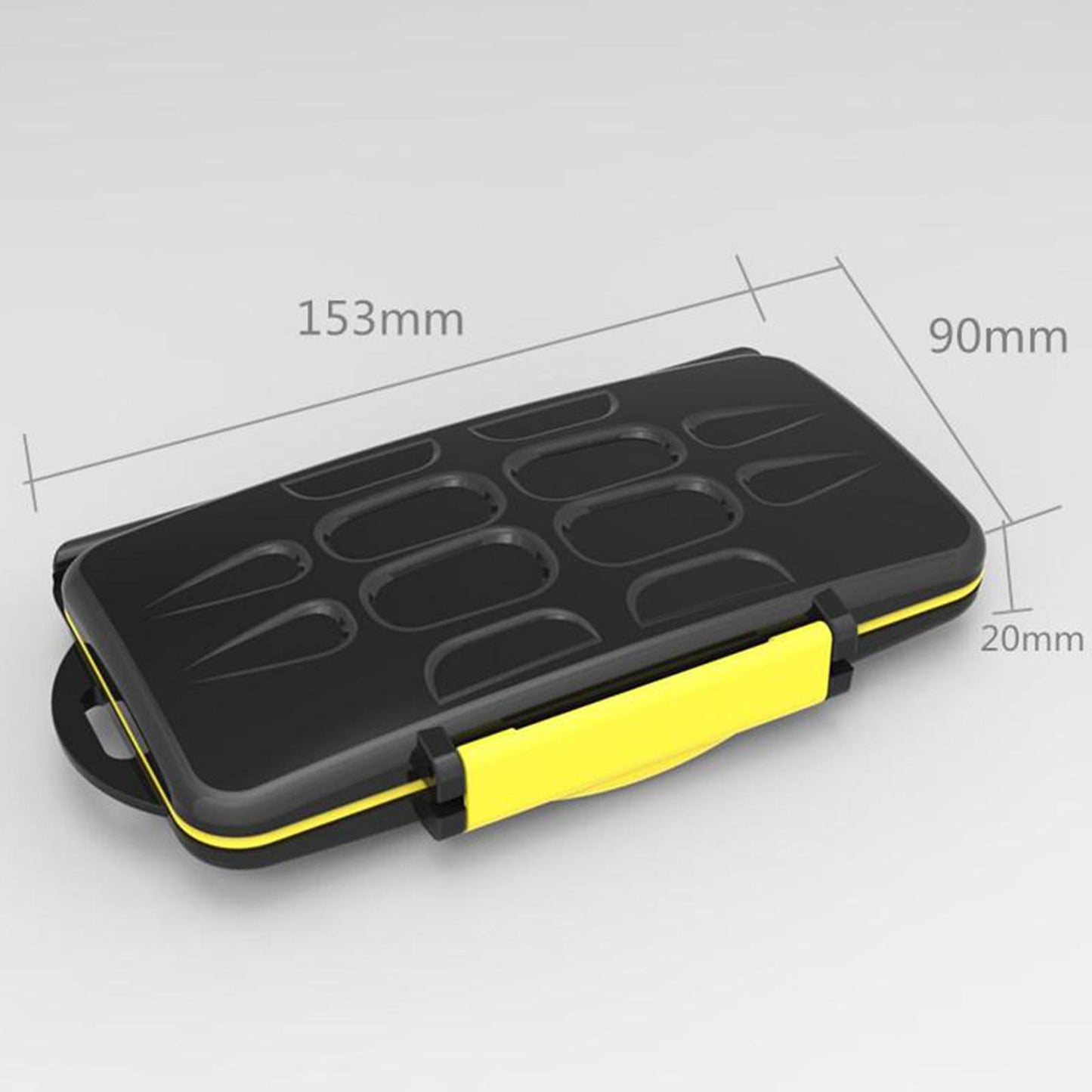 Memory Card Holder Large Capacity Water Resistant Shock Resistant Yellow