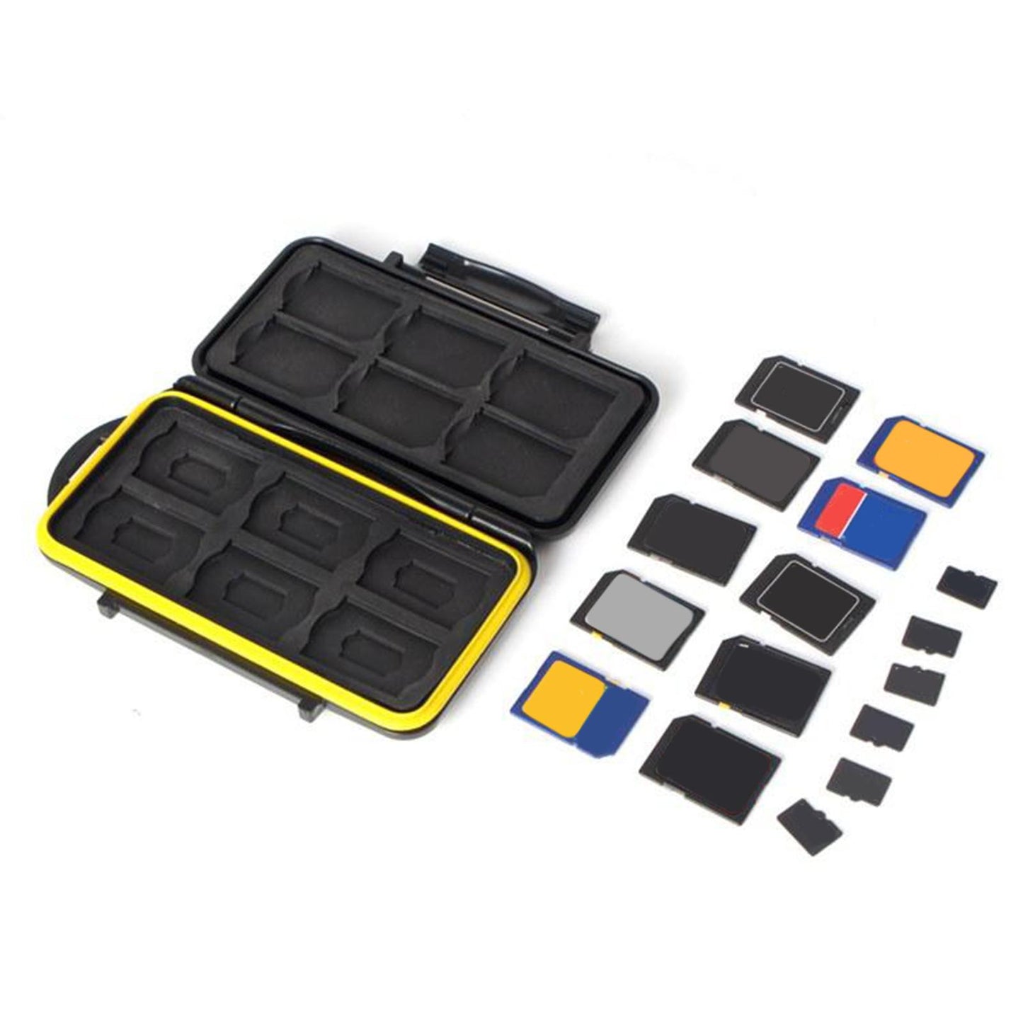 Memory Card Holder Large Capacity Water Resistant Shock Resistant Yellow