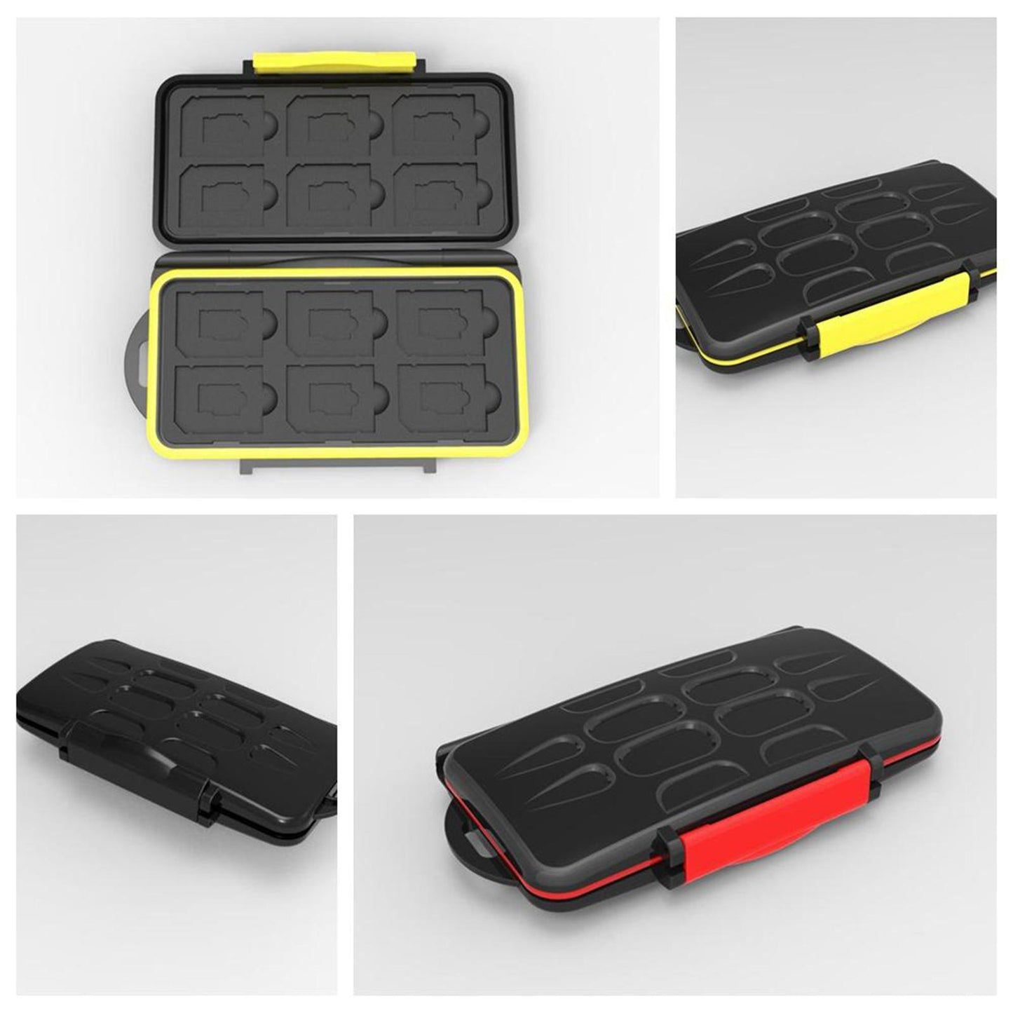 Memory Card Holder Large Capacity Water Resistant Shock Resistant Yellow